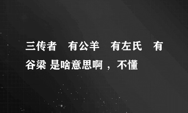 三传者	有公羊	有左氏	有谷梁 是啥意思啊 ，不懂
