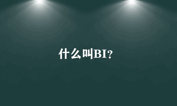 什么叫BI？