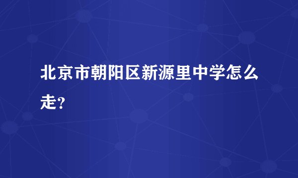 北京市朝阳区新源里中学怎么走？