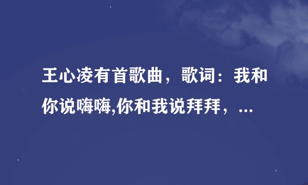 王心凌有首歌曲，歌词：我和你说嗨嗨,你和我说拜拜，那首歌曲叫什么名字？