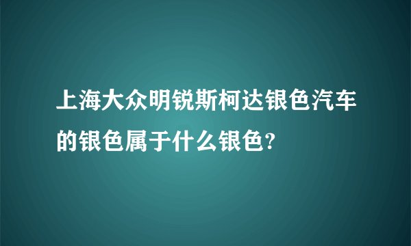 上海大众明锐斯柯达银色汽车的银色属于什么银色?
