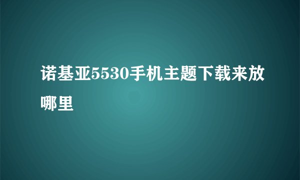 诺基亚5530手机主题下载来放哪里