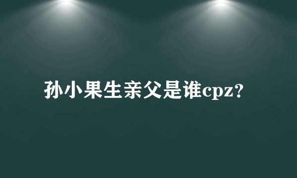 孙小果生亲父是谁cpz？