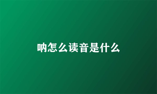 呐怎么读音是什么