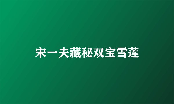 宋一夫藏秘双宝雪莲