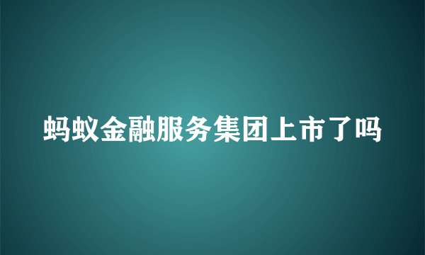 蚂蚁金融服务集团上市了吗