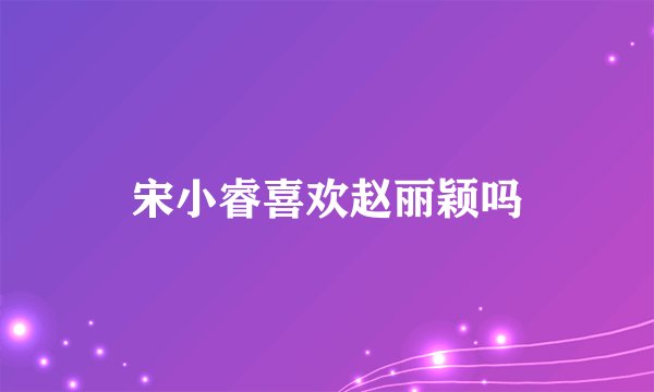 宋小睿喜欢赵丽颖吗