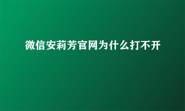 微信安莉芳官网为什么打不开