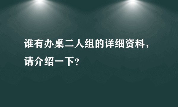 谁有办桌二人组的详细资料，请介绍一下？