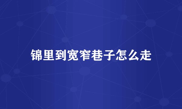 锦里到宽窄巷子怎么走
