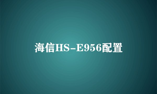 海信HS-E956配置