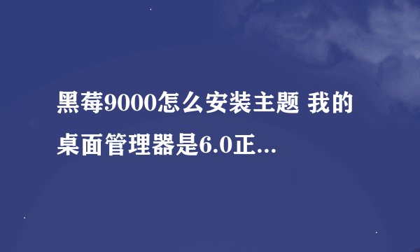 黑莓9000怎么安装主题 我的桌面管理器是6.0正式版的 中文的