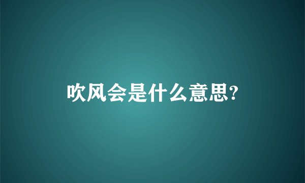 吹风会是什么意思?