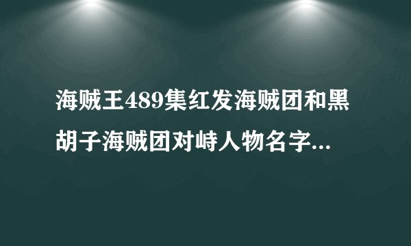 海贼王489集红发海贼团和黑胡子海贼团对峙人物名字，船上职位 详细说明，最好列表