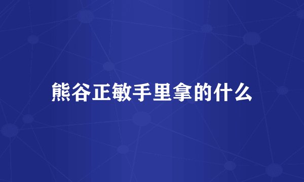 熊谷正敏手里拿的什么