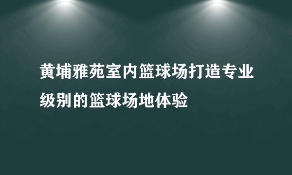 黄埔雅苑室内篮球场打造专业级别的篮球场地体验