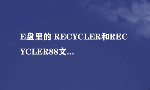 E盘里的 RECYCLER和RECYCLER88文件夹，删不掉。怎么办？