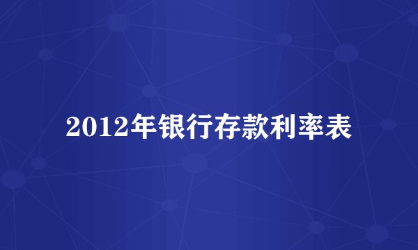 2012年银行存款利率表