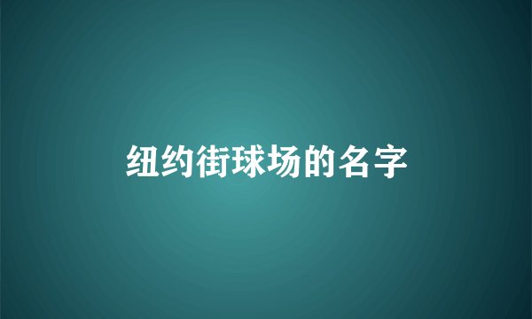 纽约街球场的名字