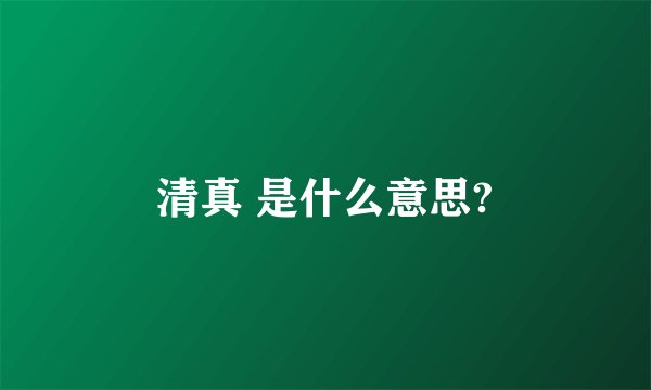 清真 是什么意思?