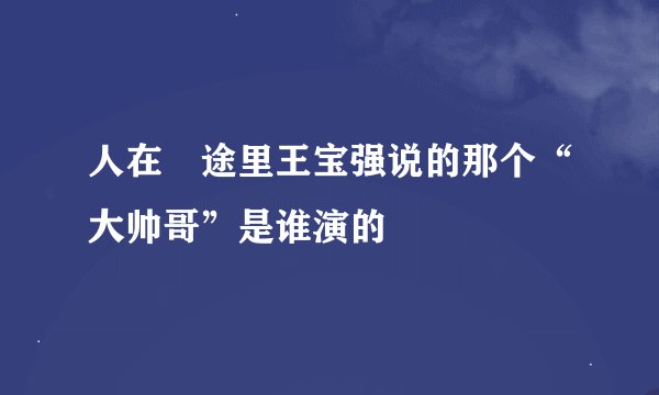 人在囧途里王宝强说的那个“大帅哥”是谁演的