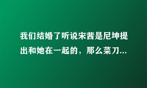 我们结婚了听说宋茜是尼坤提出和她在一起的，那么菜刀夫妇圭贤有提出和娄艺潇在一起吗？