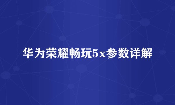 华为荣耀畅玩5x参数详解