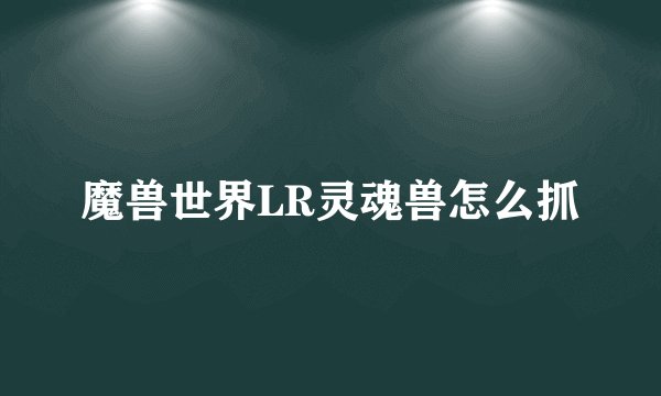 魔兽世界LR灵魂兽怎么抓