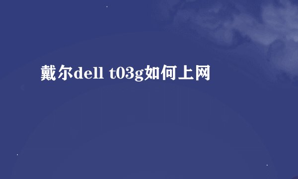 戴尔dell t03g如何上网