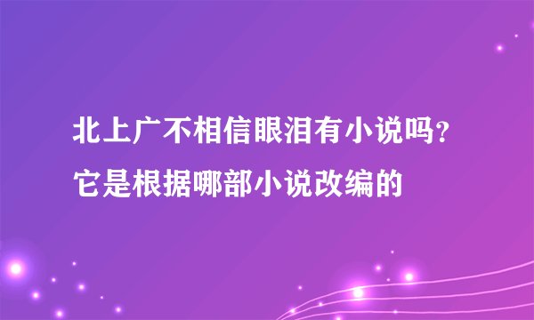 北上广不相信眼泪有小说吗？它是根据哪部小说改编的