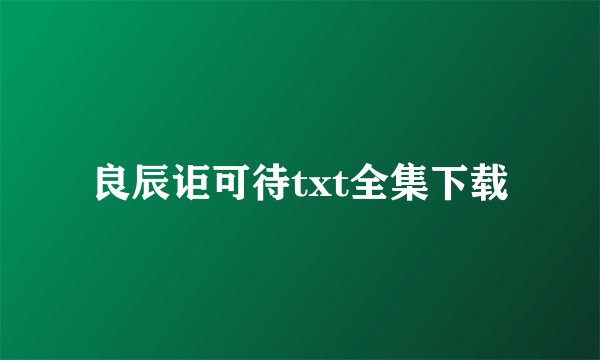 良辰讵可待txt全集下载