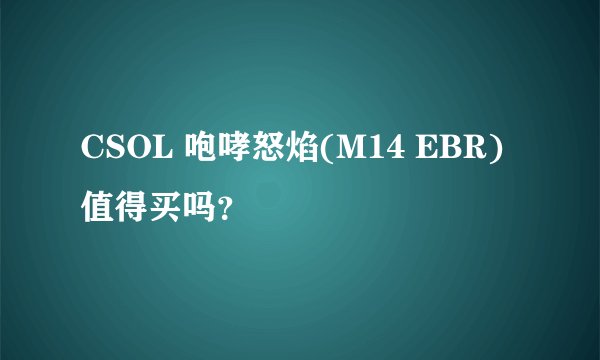 CSOL 咆哮怒焰(M14 EBR) 值得买吗？