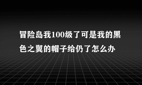 冒险岛我100级了可是我的黑色之翼的帽子给仍了怎么办