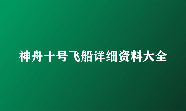 神舟十号飞船详细资料大全