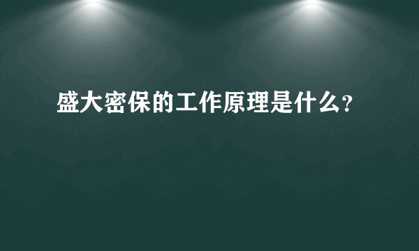 盛大密保的工作原理是什么？