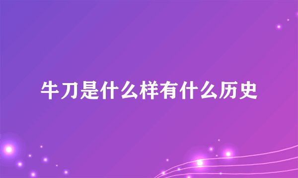 牛刀是什么样有什么历史