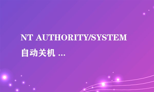 NT AUTHORITY/SYSTEM 自动关机 什么原因?