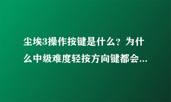 尘埃3操作按键是什么？为什么中级难度轻按方向键都会漂移？（键盘党）