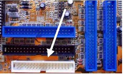 软驱插到主板上哪个接口上？