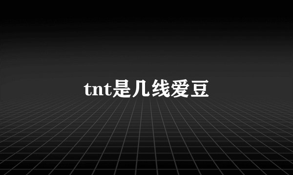 tnt是几线爱豆