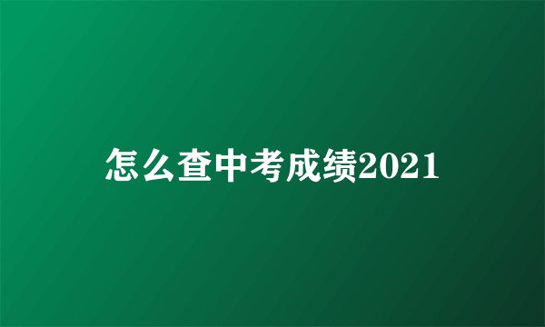 怎么查中考成绩2021