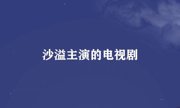 沙溢主演的电视剧