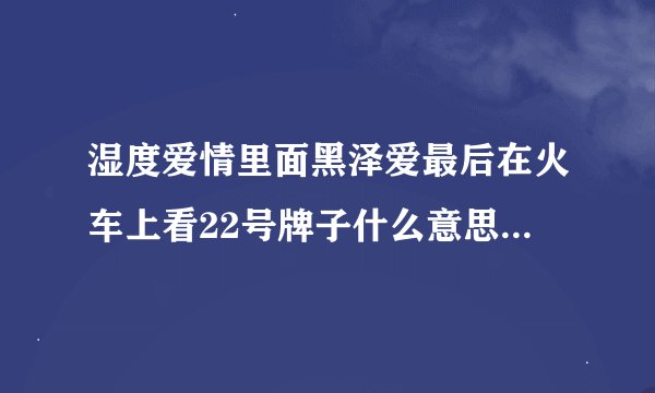 湿度爱情里面黑泽爱最后在火车上看22号牌子什么意思，最后一点丈夫拣钱时怎么了