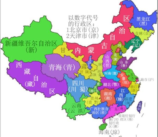请问中国36个省市的简称是什么？
