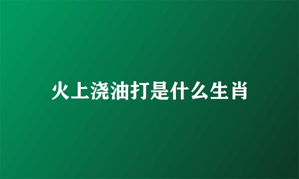 火上浇油打是什么生肖