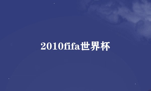 2010fifa世界杯