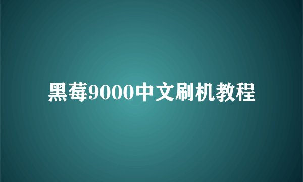 黑莓9000中文刷机教程