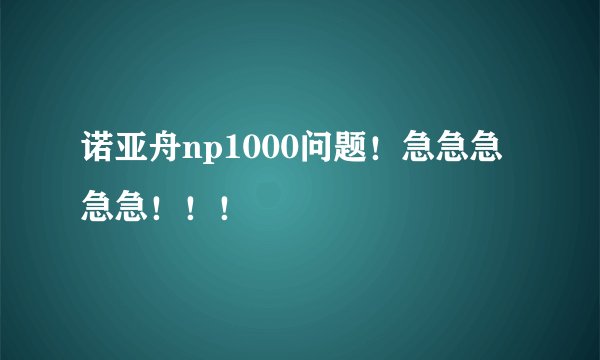 诺亚舟np1000问题！急急急急急！！！