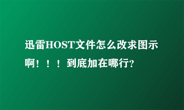 迅雷HOST文件怎么改求图示啊！！！到底加在哪行？