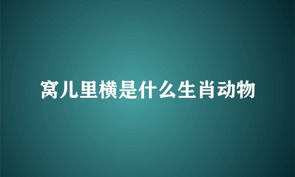 窝儿里横是什么生肖动物